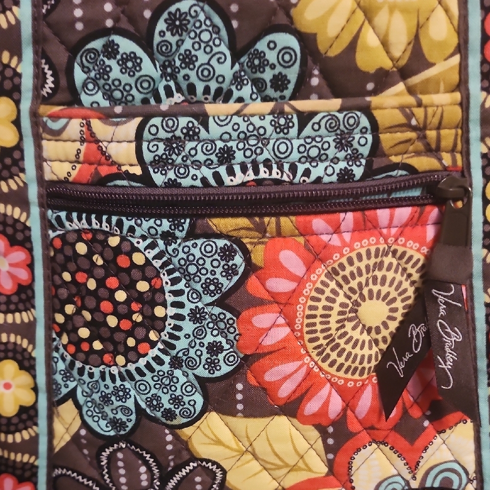 Vera Bradley Floral Shoulder Bag - Brown, Yellow, Blue, Orange - Picture 4 of 5
